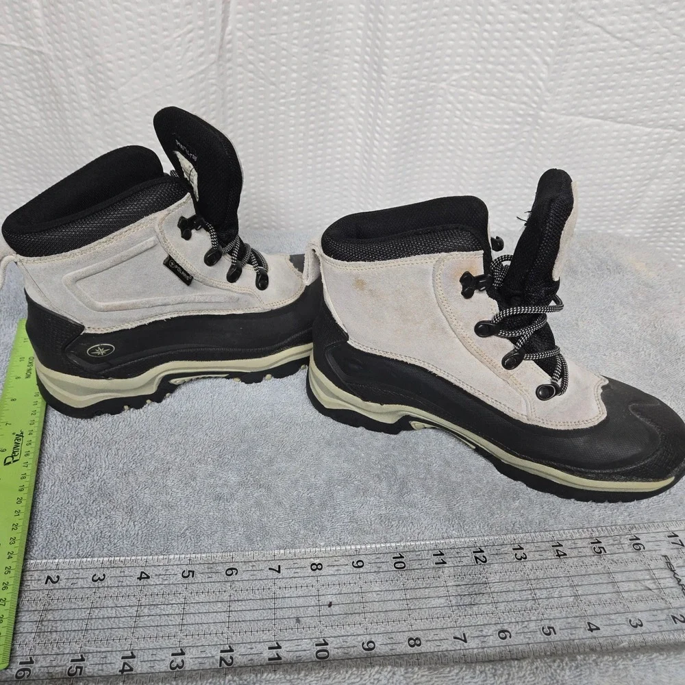 Polaris Mens Thermolite Winter Snow Boots Grey Black Leather Size 9 077070303